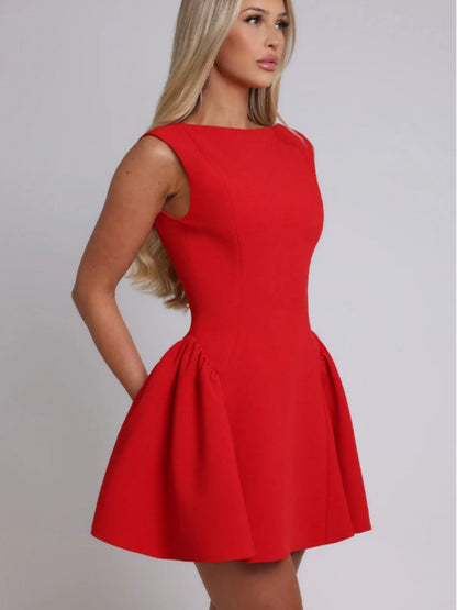 Sleeveless Big Swing Mini&Short Dresses