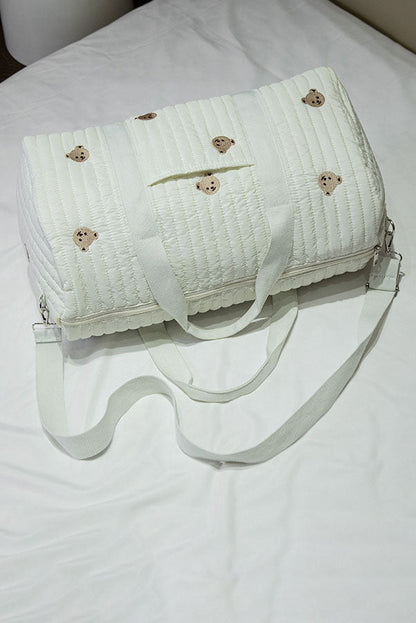 Bolso Boston de verano con bordado de oso