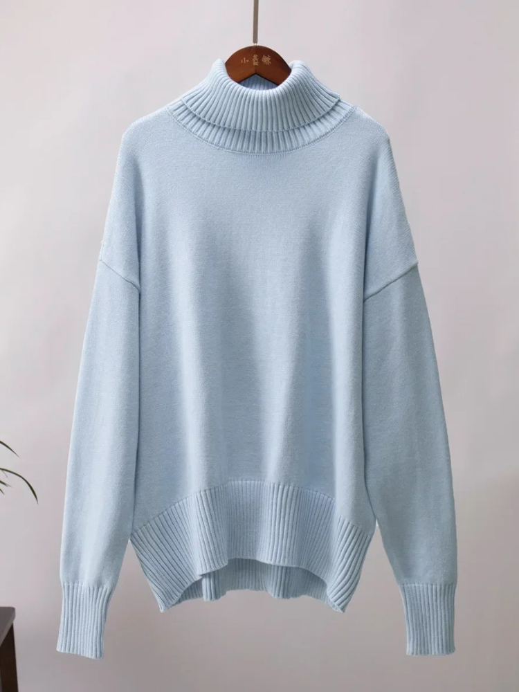 Jersey de cuello alto transpirable de gran tamaño para mujer | Ideal para otoño/invierno