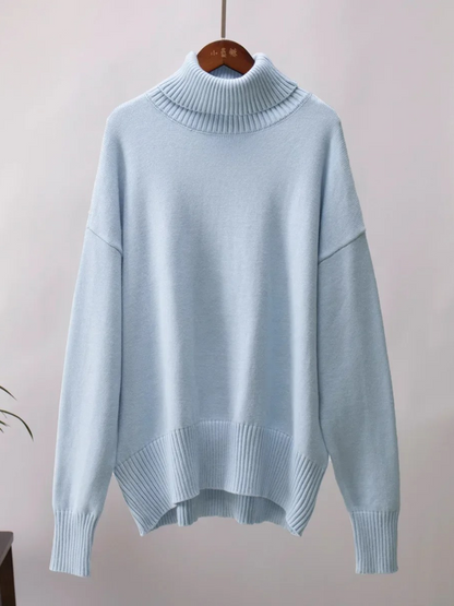 Jersey de cuello alto transpirable de gran tamaño para mujer | Ideal para otoño/invierno