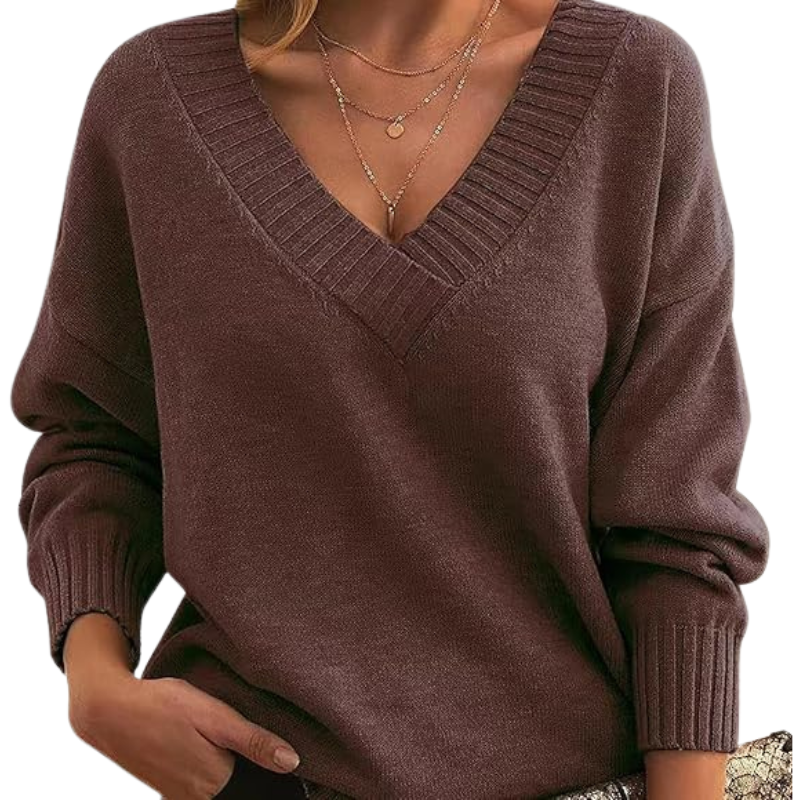 Suéter elegante con cuello en V | Ideal para el día a día