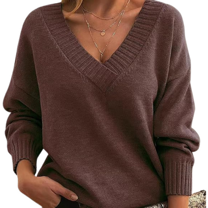 Suéter elegante con cuello en V | Ideal para el día a día