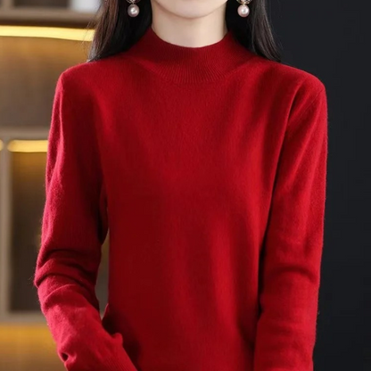 Jersey informal de cuello alto con estampado de cuadros para mujer | Ideal para otoño/invierno