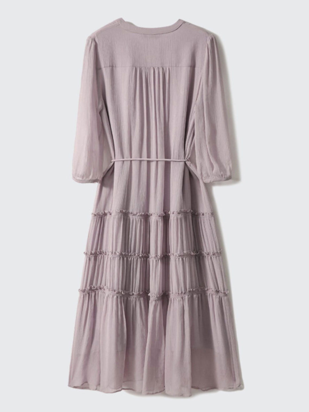 Sophie Elegant Pleated Tie Dress-Blue