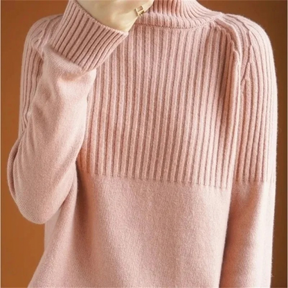 Jersey informal de cuello alto para mujer con estampado texturizado | Ideal para otoño/invierno