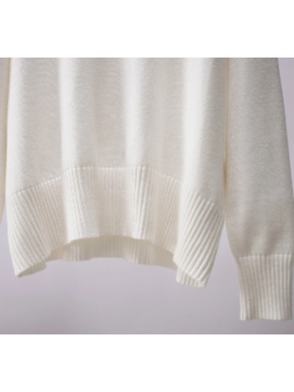 Jersey de punto de cuello alto extragrande para mujer | Ideal para otoño/invierno