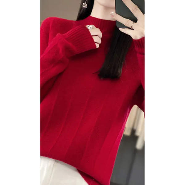 Suéter de cuello alto para mujer, resistente al viento y con forro | Ideal para otoño/invierno