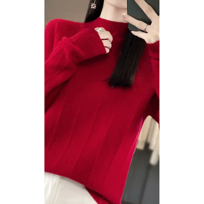 Suéter de cuello alto para mujer, resistente al viento y con forro | Ideal para otoño/invierno