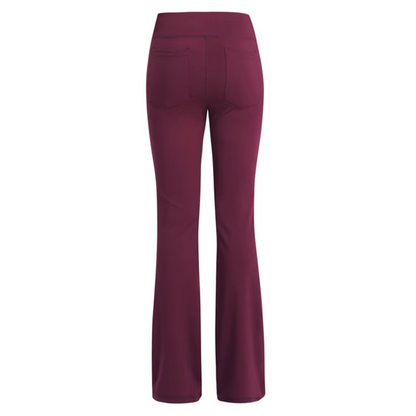 Women's Practical High Waisted Flared Trousers with Phone Pocket | Great for Everyday Wear