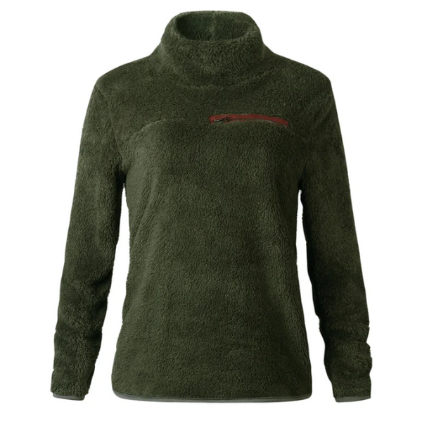 Jersey informal de cuello alto con cremallera para mujer | Ideal para otoño/invierno