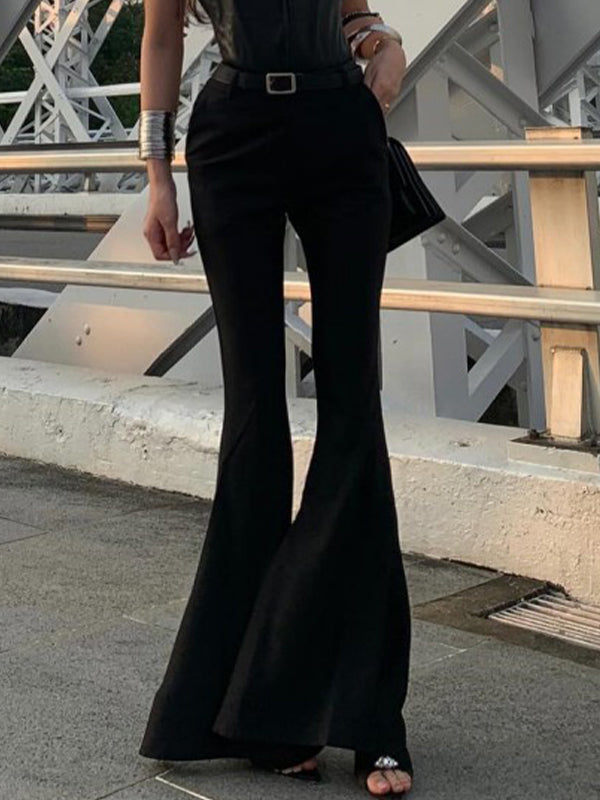 Skinny Casual Flare Leg Pants