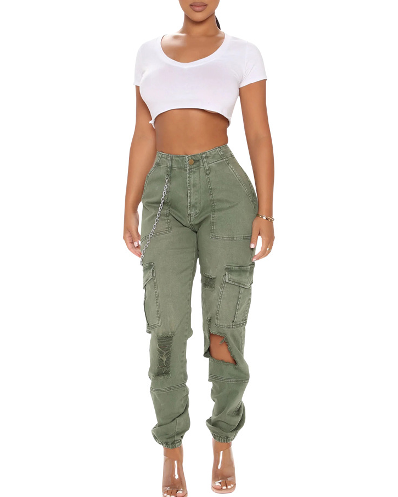 Printed Casual Stretch Overalls