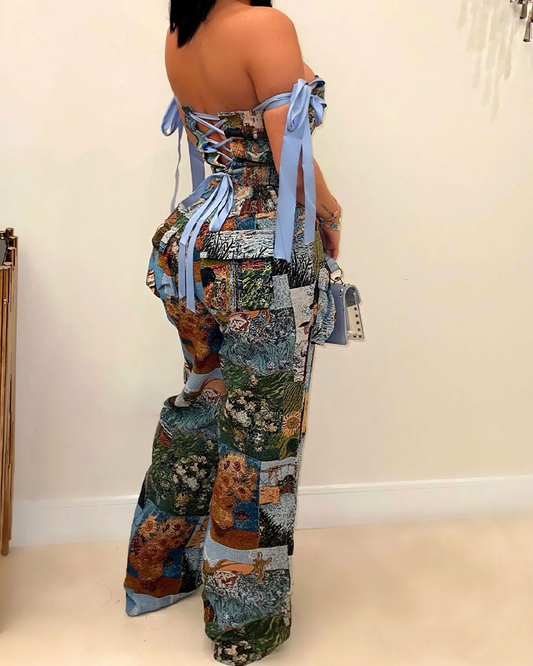 Drawstring Pants With Multiple Pockets Set
