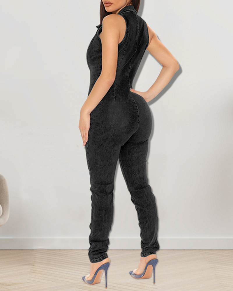 V-Neck Slim Fit Jumpsuit