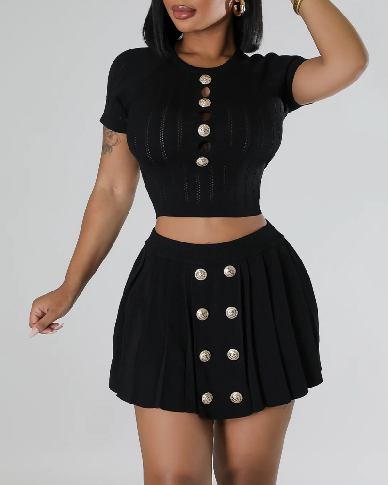 Knitted Stretch Casual Skirt Set