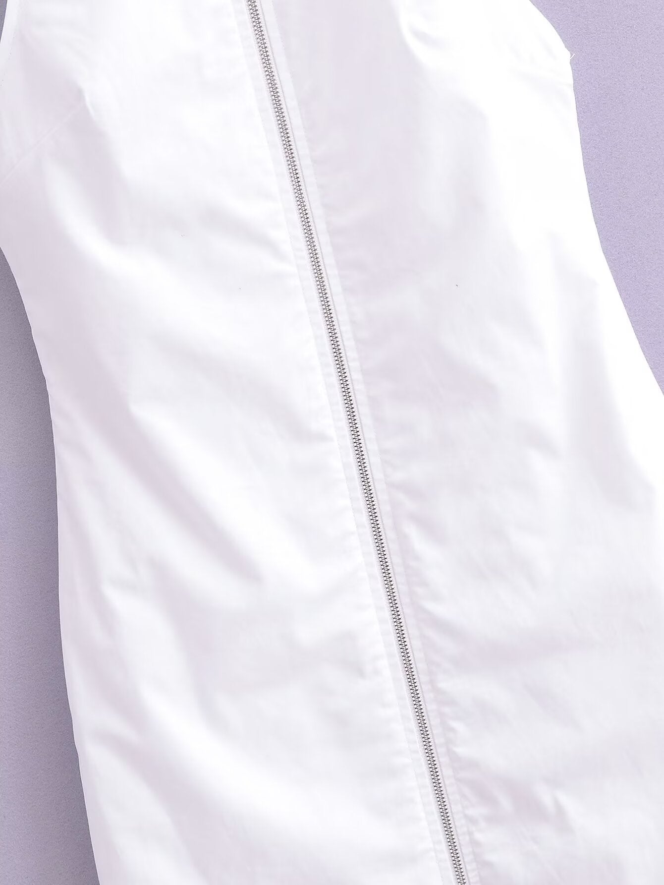 Women Clothing Summer Sexy Collared off the Shoulder Long Zipper Dress Women