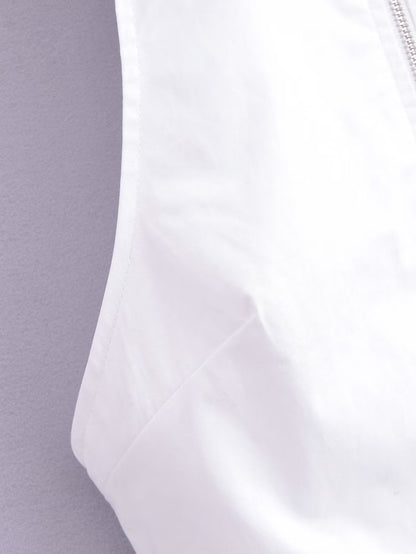 Women Clothing Summer Sexy Collared off the Shoulder Long Zipper Dress Women