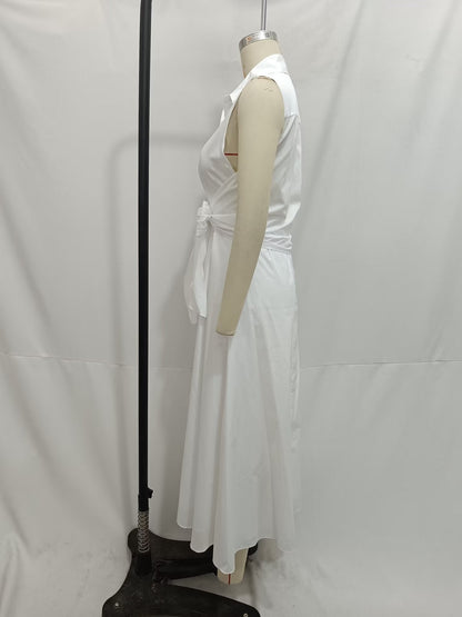 Spring Women Clothing Fashionable Casual Simple Poplin Shirt Dress