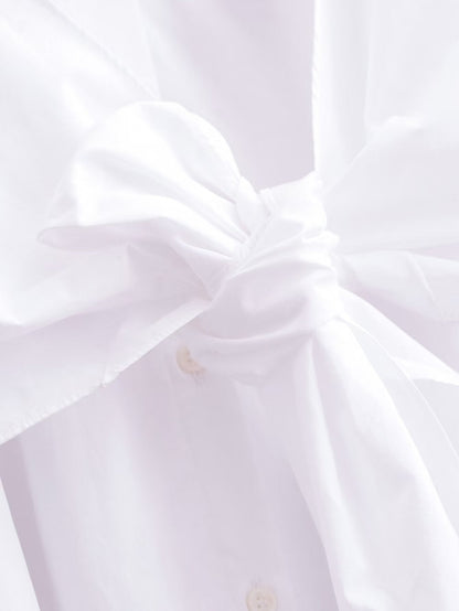 Spring Women Clothing Fashionable Casual Simple Poplin Shirt Dress