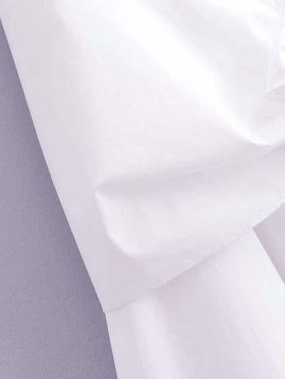 Spring Women Clothing Fashionable Casual Simple Poplin Shirt Dress
