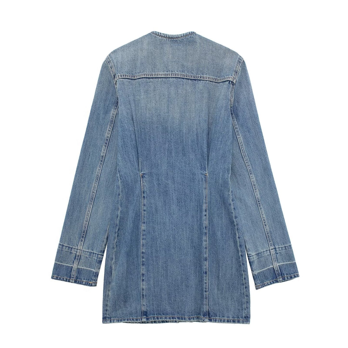 Denim Women Spring Autumn Clothing Retro Long Sleeve Loose Casual Dress