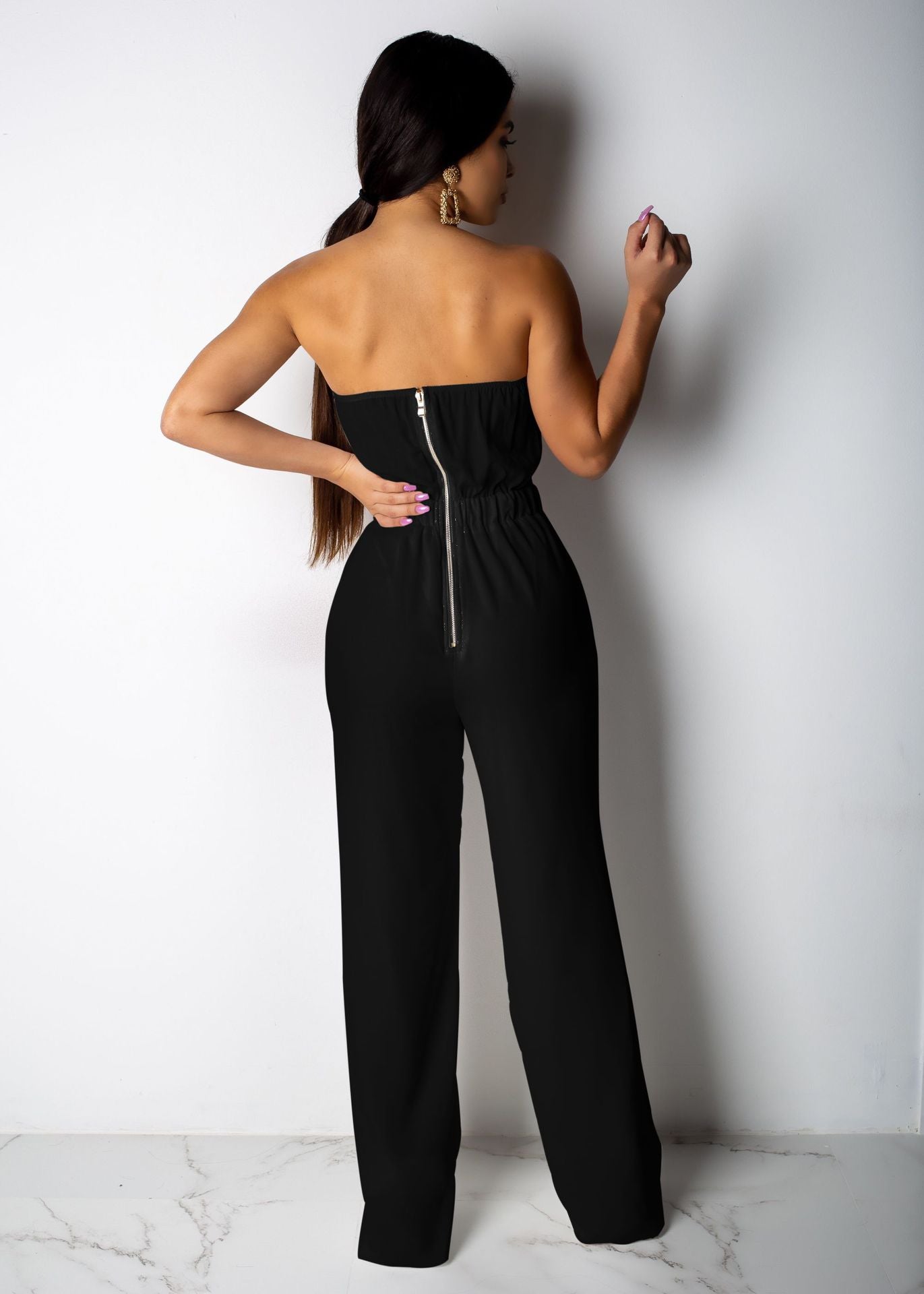 Boutique Sexy Solid Color Lace Jumpsuit