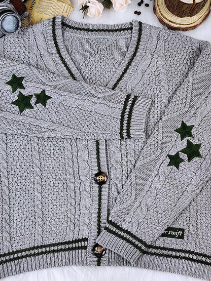 Bat Knitted Sweater Single Breasted Cardigan