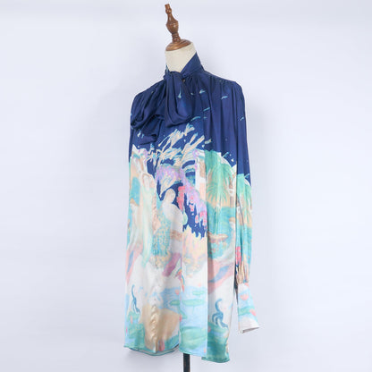 Women Loose Lace Up Dress