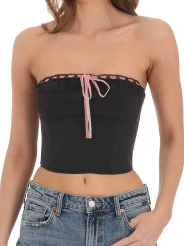 Lace Up Bandeau Top