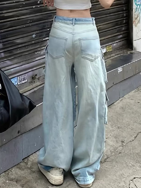 American Retro Pocket Workwear Cargo Jeans