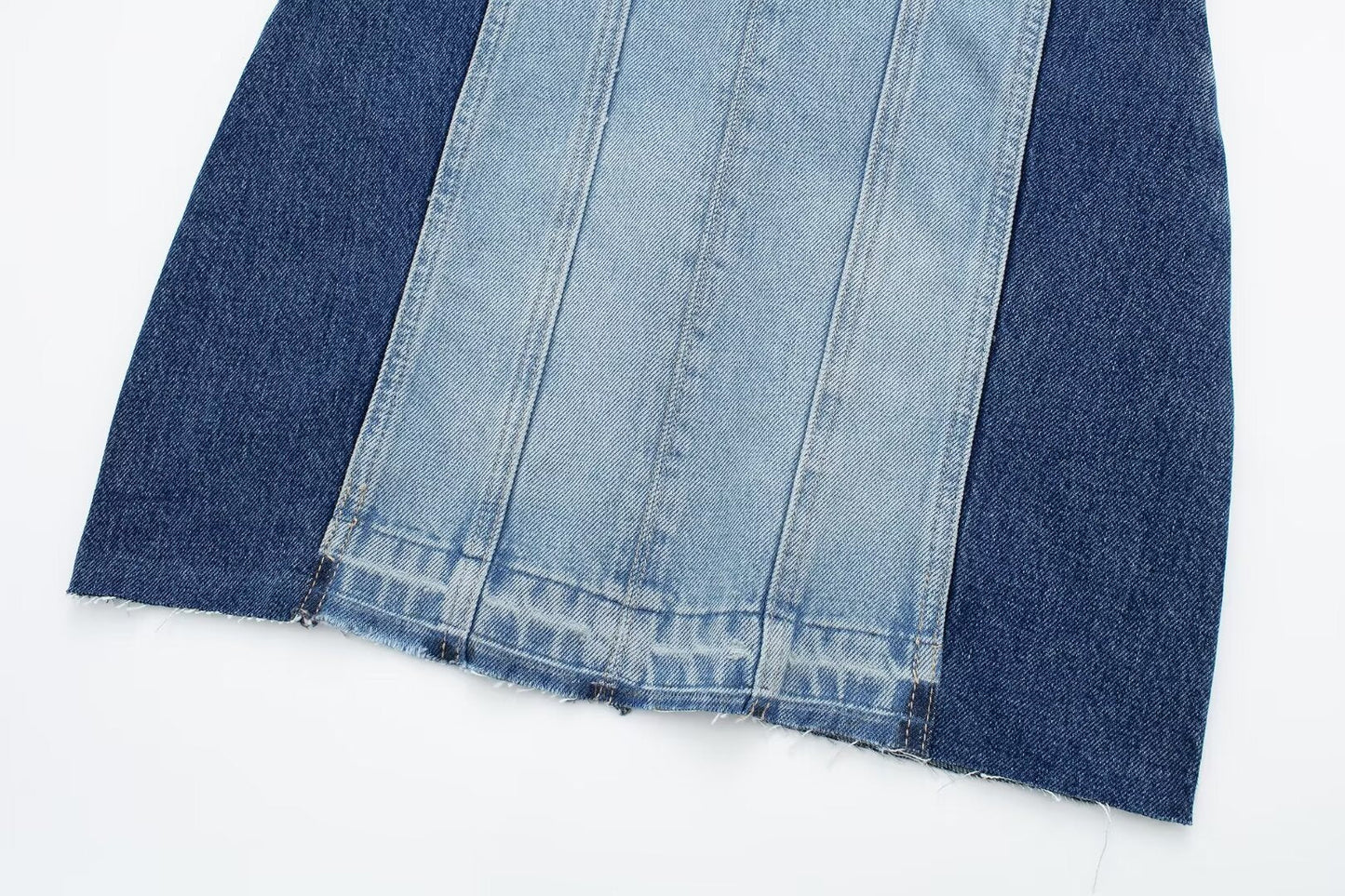 Street Sexy Casual Patchwork Denim Dress Contrast Color Vest Dress