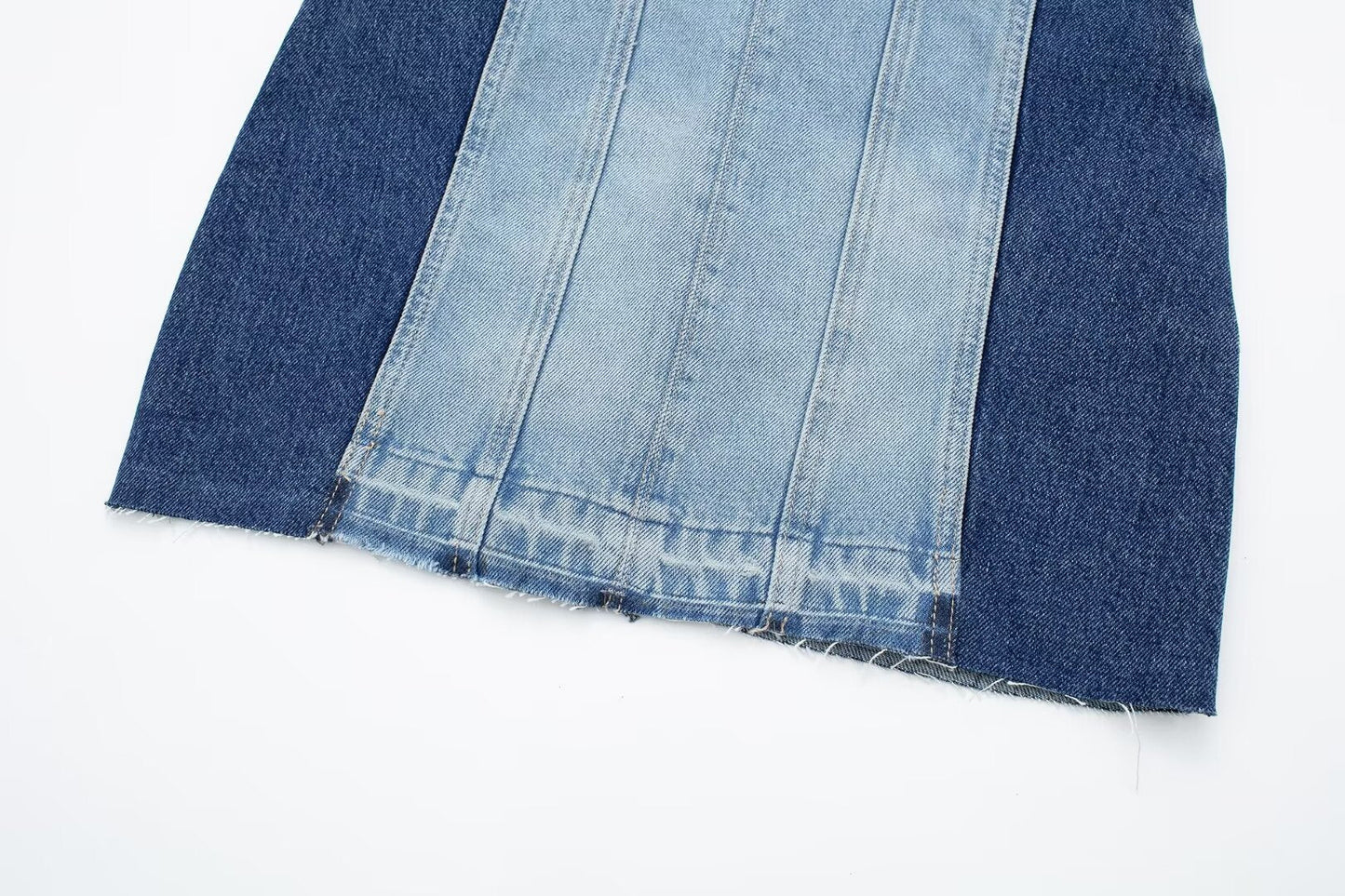 Street Sexy Casual Patchwork Denim Dress Contrast Color Vest Dress