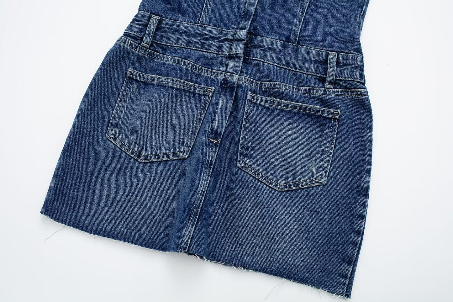 Street Sexy Casual Patchwork Denim Dress Contrast Color Vest Dress