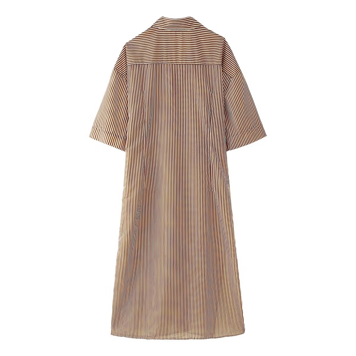 Women Striped Asymmetric Loose Midi Dress