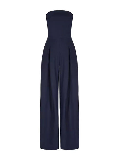 Women Casual Backless Slim Fit Smocking Jumpsuit