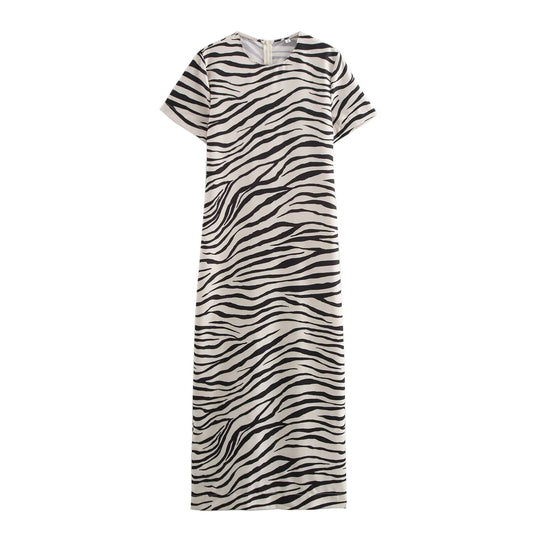 Autumn Women Clothing Graceful Fashionable Animal Print Dress