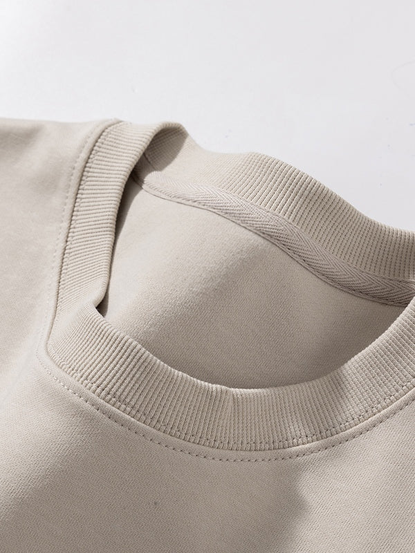 Men’s Solid Color Comfort Cotton Crew Neck Sweatshirt
