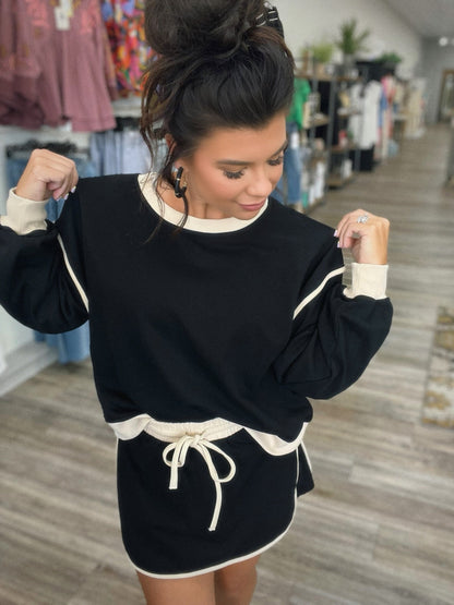 Ladies Autumn Suit Fresh Loose Multicolor Cotton Sweater Imitation Skirt Shorts