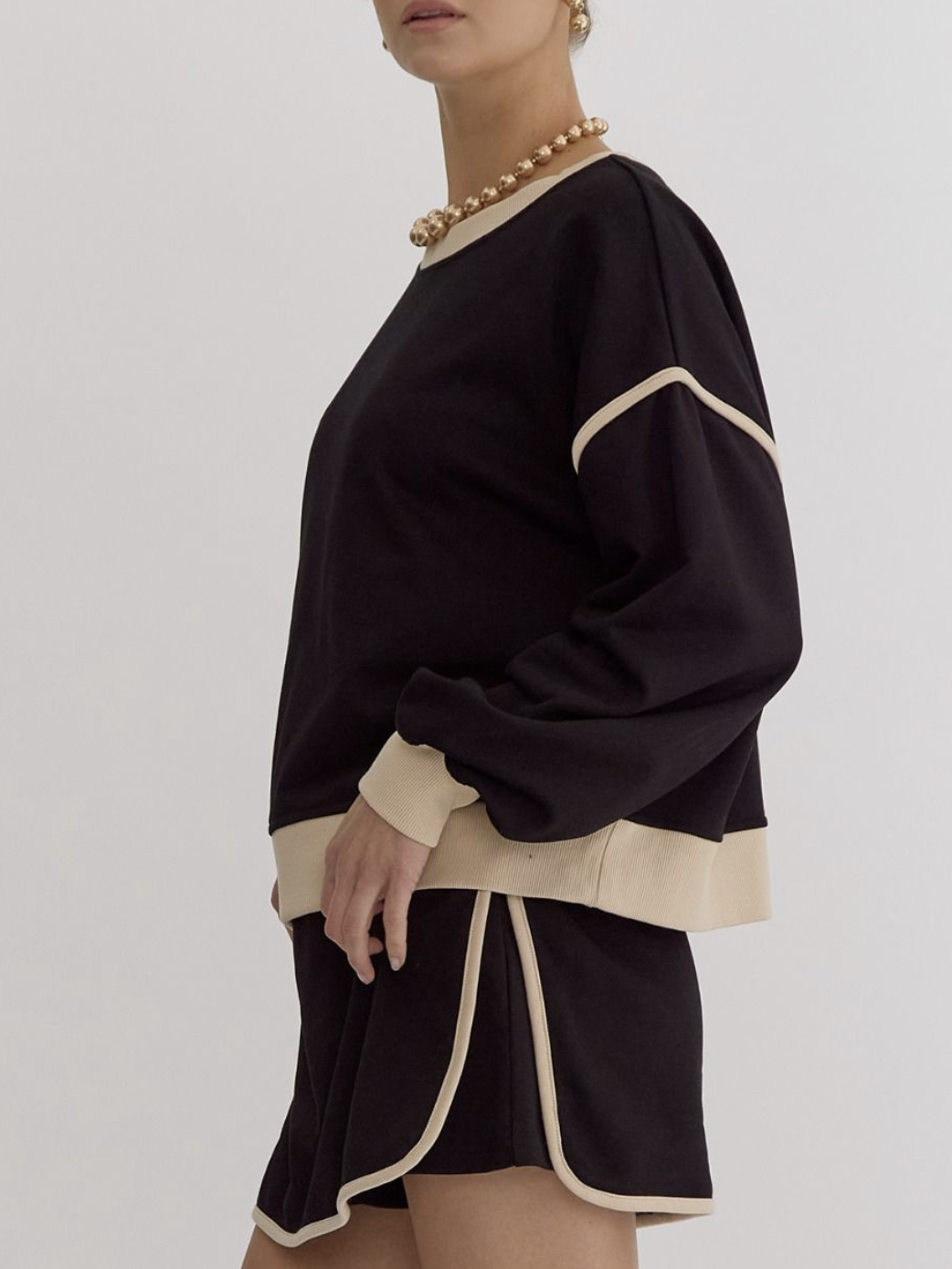 Ladies Autumn Suit Fresh Loose Multicolor Cotton Sweater Imitation Skirt Shorts