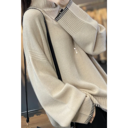 Jersey de punto suave y holgado para mujer, fácil de usar | Ideal para otoño/invierno