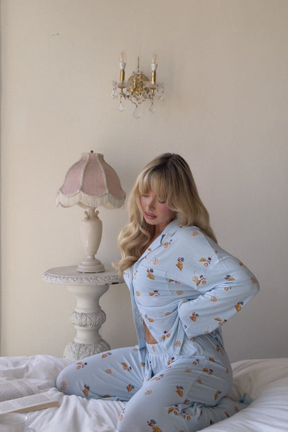 Conjunto de pijama con estampado de comida