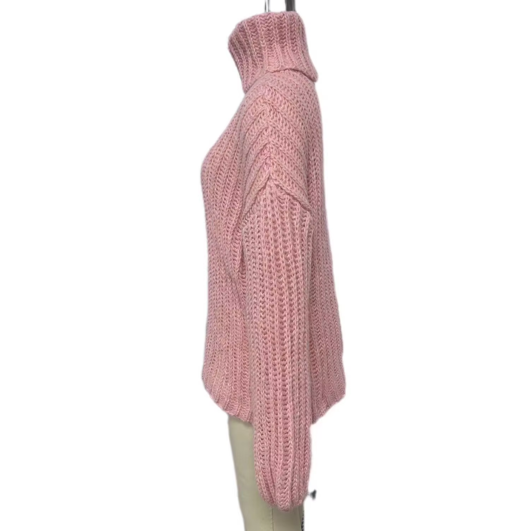 Jersey de cuello alto suave para mujer con estampado calado | Ideal para otoño/invierno