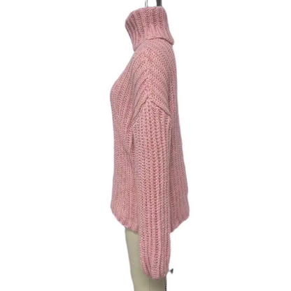 Jersey de cuello alto suave para mujer con estampado calado | Ideal para otoño/invierno