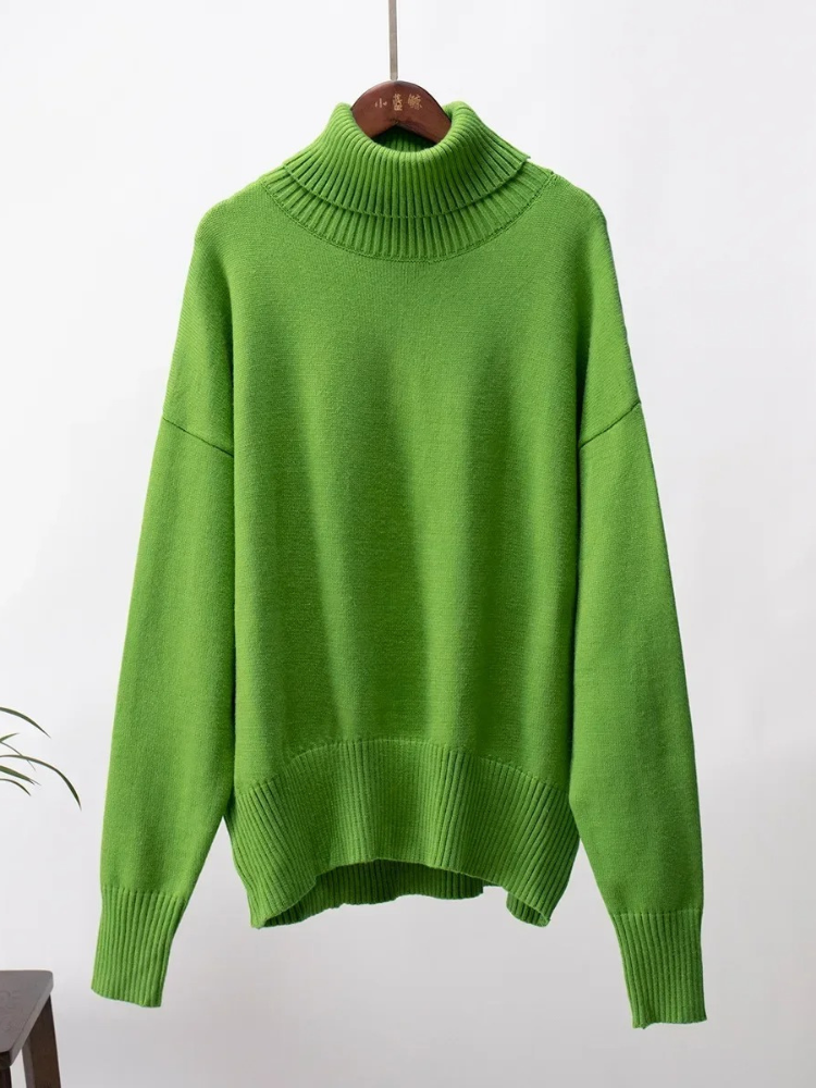 Jersey de cuello alto transpirable de gran tamaño para mujer | Ideal para otoño/invierno