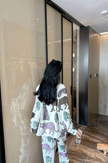 Conjunto de pijama con estampado de leopardo Melard