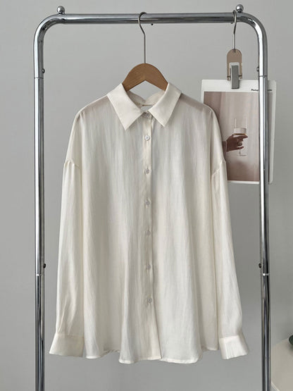 Olivia Loose Lapel Hollowed Back Slit Shirt