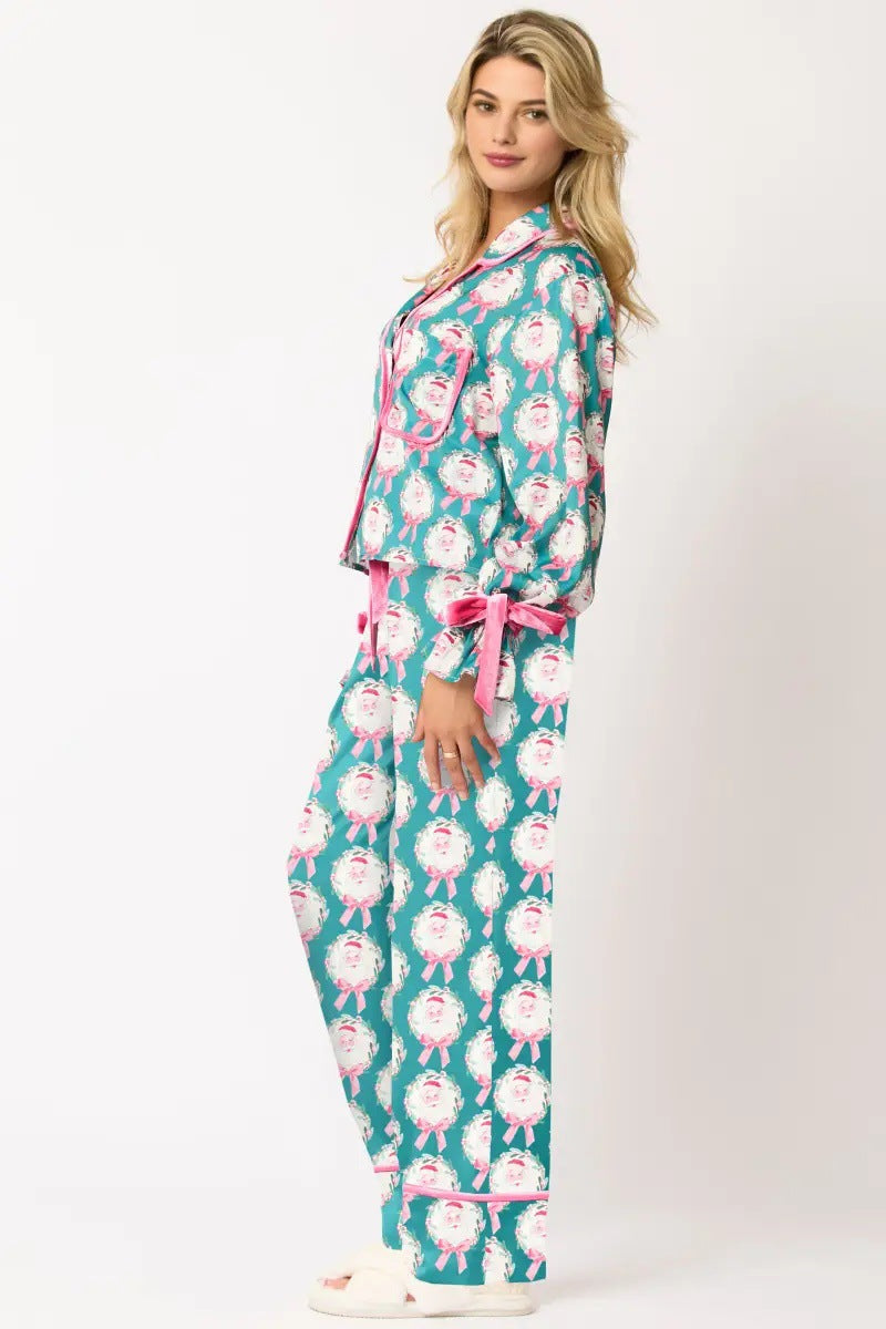 Conjunto largo de pijama con personajes navideños Sprint