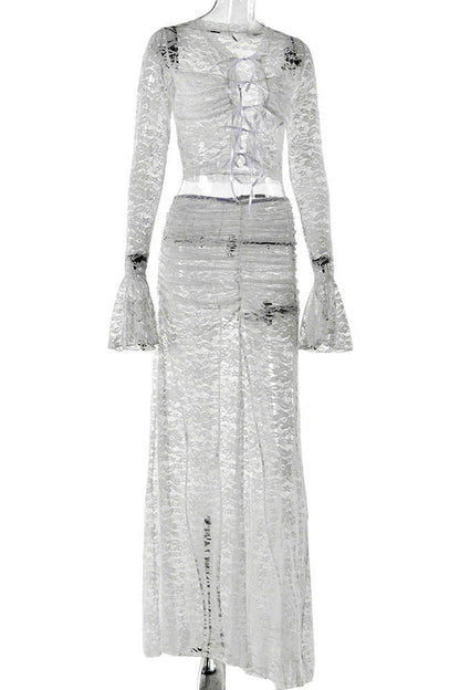 Whispering Lace – Flare Skirt Set