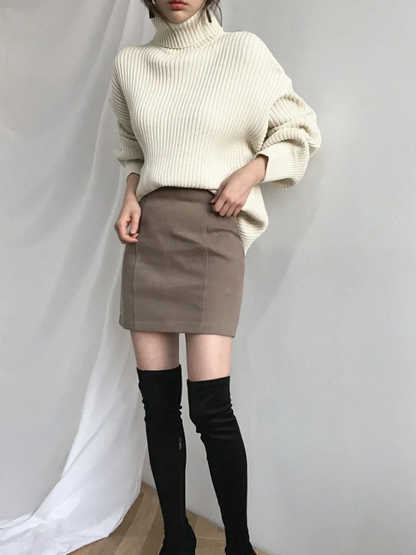 Jersey de cuello alto extragrande con forro grueso para mujer | Ideal para otoño/invierno