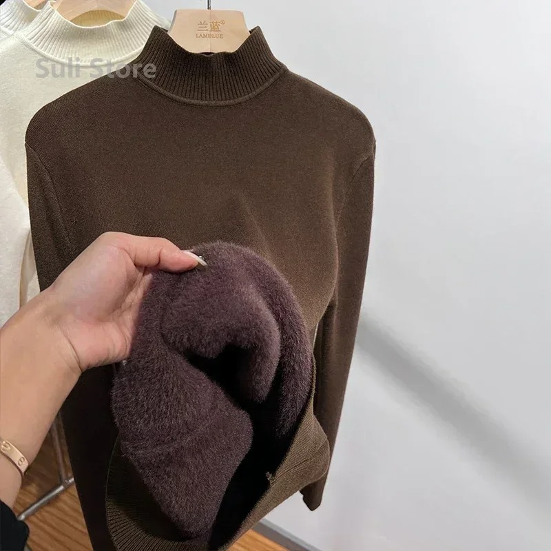 Jersey de cuello alto de polar suave para mujer | Ideal para otoño/invierno